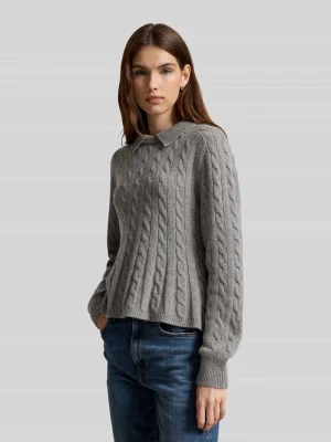 Sweter o kroju loose fit z mieszanki wełny i kaszmiru Polo Ralph Lauren Średnioszary melanż