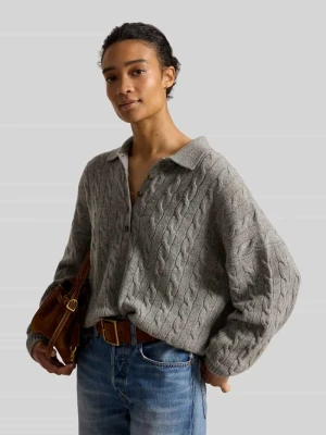Sweter o kroju loose fit z mieszanki wełny z domieszką kaszmiru Polo Ralph Lauren Grafitowy melanż