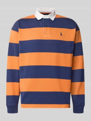 Sweter o kroju oversized z czystej bawełny model '6 / 1' Polo Ralph Lauren Pomarańczowy