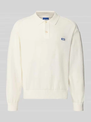 Sweter o kroju oversized z czystej bawełny model 'San Patty' Hugo Złamany biały