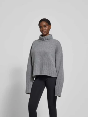 Sweter o kroju oversized z czystej wełny Black Palms Średnioszary