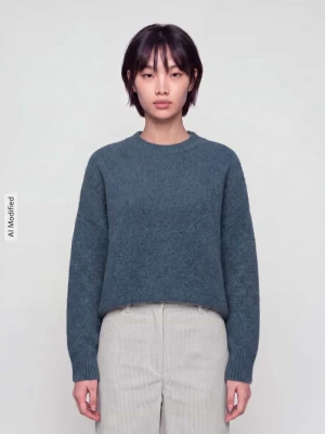 Sweter o kroju oversized z dodatkiem wełny model 'BOOM' Vero Moda