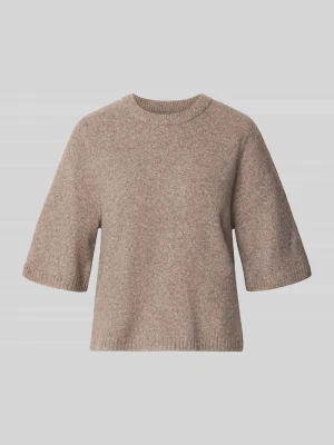 Sweter o kroju oversized z dodatkiem wełny model 'BOOM' Vero Moda Piaskowy
