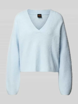 Sweter o kroju oversized z dodatkiem wełny model ‘FITI’ Boss Orange