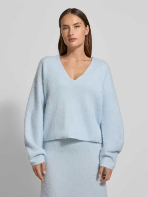 Sweter o kroju oversized z dodatkiem wełny model ‘FITI’ Boss Orange