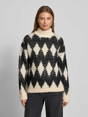 Sweter o kroju oversized z dodatkiem wełny z alpaki model ‘Omhu’ b.Young