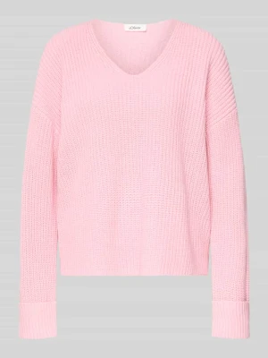 Sweter o kroju oversized z dzianiny z mieszanki bawełny s.Oliver RED LABEL