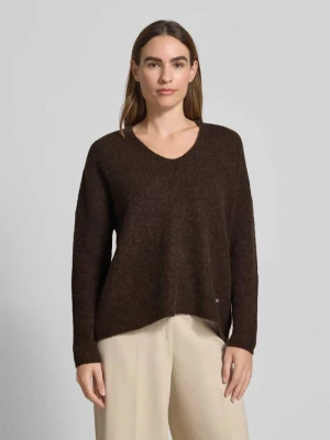 Sweter o kroju oversized z dzianiny z mieszanki wełny i wełny z alpaki model ‘THORA’ MOS MOSH