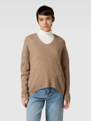 Sweter o kroju oversized z dzianiny z mieszanki wełny z alpaki model ‘THORA’ MOS MOSH