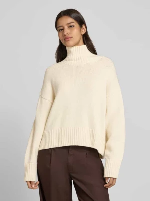 Sweter o kroju oversized z dzianiny z mieszanki żywej wełny i bawełny LANIUS