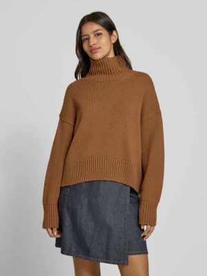Sweter o kroju oversized z dzianiny z mieszanki żywej wełny i bawełny LANIUS