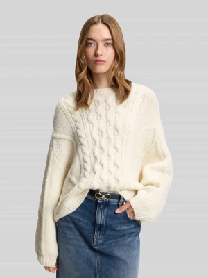 Sweter o kroju oversized z dzianiny ze ściegiem warkoczowym model ‘SAICOS’ HUGO