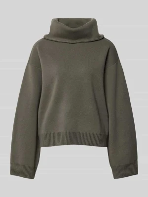 Sweter o kroju oversized z mieszanki wełny i kaszmiru IRO Ciemnozielony