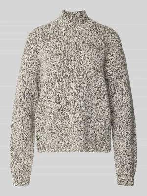 Sweter o kroju oversized z mieszanki wełny Lacoste Beżowy