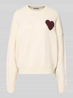 Sweter o kroju regular fit w dzianinowym wyglądzie REVIEW Złamany biały