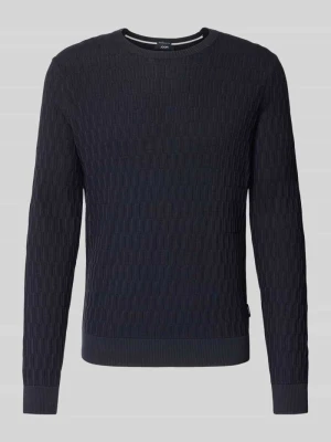 sweter o kroju regular fit z bawełny model 'Dapher' JOOP! Granatowy