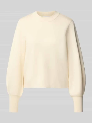Sweter o kroju regular fit z bufiastymi rękawami od Jake*s Collection 'K106-comppleat' Écru