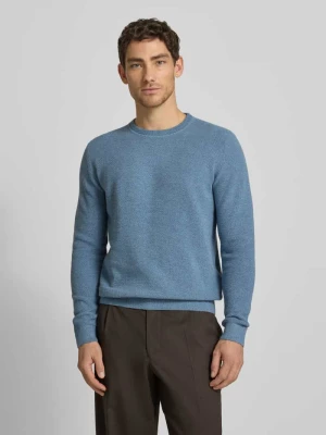 Sweter krój regular fit z czystej bawełny ekologicznej Model 'ROSS' Selected Niebieski melanż