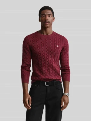 sweter o kroju regular fit z czystej bawełny Gant Bordowy