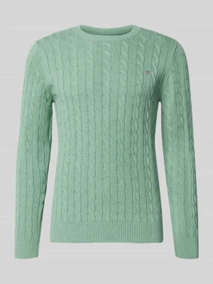 sweter o kroju regular fit z czystej bawełny Gant Miętowy