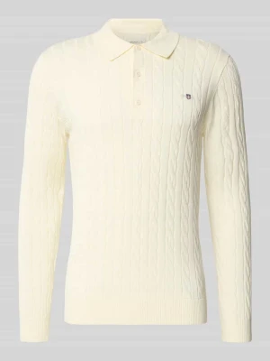 sweter o kroju regular fit z czystej bawełny Gant Złamany biały