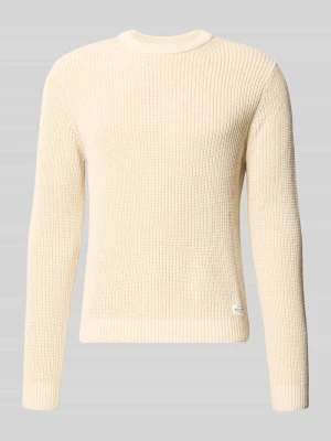 sweter o kroju regular fit z czystej bawełny model 'DORIAN CREW' Pepe Jeans Złamany biały