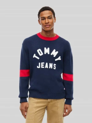 sweter o kroju regular fit z czystej bawełny model 'NEW CLASSICS' Tommy Jeans Ciemnoniebieski
