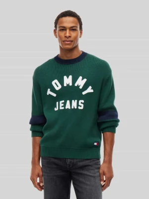 sweter o kroju regular fit z czystej bawełny model 'NEW CLASSICS' Tommy Jeans Oliwkowy