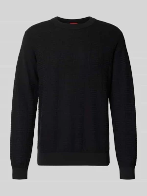 sweter o kroju regular fit z czystej bawełny model 'Simoh' Hugo Czarny