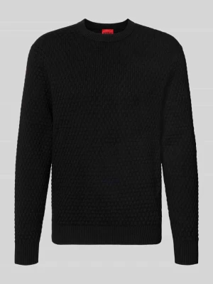 sweter o kroju regular fit z czystej bawełny model 'Sylas' Hugo Czarny