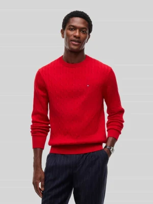 sweter o kroju regular fit z czystej bawełny Tommy Hilfiger Czerwony