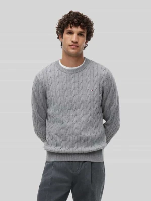 sweter o kroju regular fit z czystej bawełny Tommy Hilfiger Jasnoszary