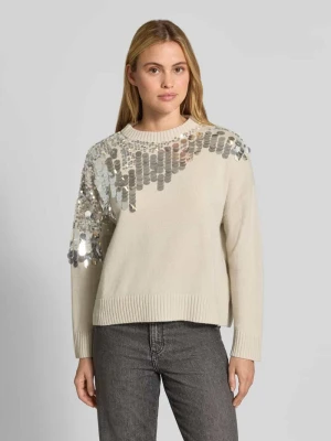 sweter o kroju regular fit z czystej wełny model 'Calcio' Marella Złamany biały