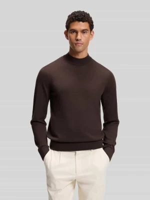 sweter o kroju regular fit z czystej żywej wełny model 'Bjarno' Boss Ciemnobrązowy