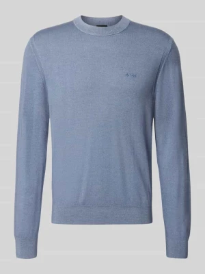 sweter o kroju regular fit z czystej żywej wełny model 'Kestefo' Boss Niebieski