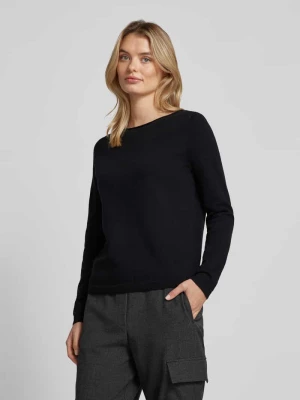 Sweter o kroju regular fit z mieszanki bawełny i żywej wełny z dekoltem w łódkę Marc O'Polo