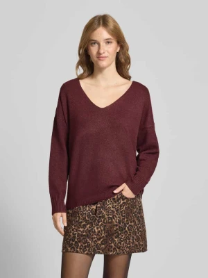 Sweter o kroju regular fit z dekoltem w serek model ‘RICA LIFE’ Only