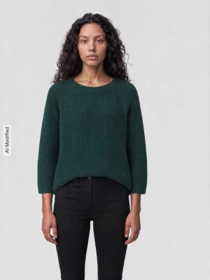 sweter o kroju regular fit z dodatkiem moheru model 'XENO' Weekend Max Mara Ciemnozielony