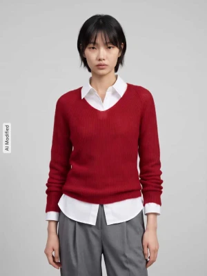 Sweter o kroju regular fit z dodatkiem wełny i moheru model 'SVELTO' MM By Max Mara Czerwony