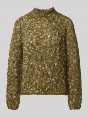 sweter o kroju regular fit z dodatkiem wełny lana Rich & Royal Jasnobrązowy