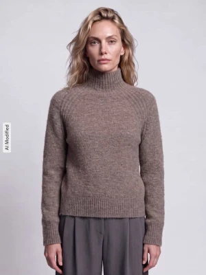 Sweter o kroju regular fit z dodatkiem wełny model 'ASHLEY PERKINS' Pepe Jeans Beżowy
