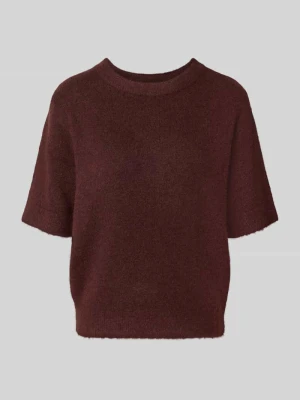 sweter o kroju regular fit z dodatkiem wełny model 'Pimota' Opus Bordowy