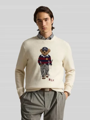 sweter o kroju regular fit z dodatkiem wełny Polo Ralph Lauren Piaskowy