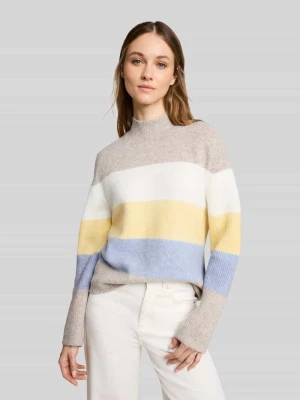 sweter o kroju regular fit z dodatkiem wełny Tom Tailor Beżowy