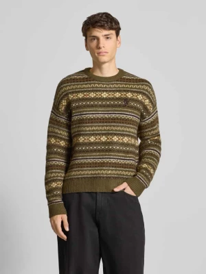 Sweter o kroju regular fit z dodatkiem wełny z efektem dzianiny REVIEW