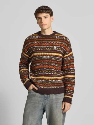 Sweter o kroju regular fit z dodatkiem wełny z efektem dzianiny REVIEW