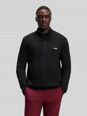 Sweter o kroju regular fit z dodatkiem żywej wełny model 'KN_Momentum-X QZ' Boss Czarny
