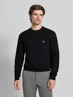 Sweter o kroju regular fit z dodatkiem żywej wełny model ‘SETAL’ HUGO