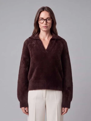 Sweter o kroju regular fit z domieszką bawełny Jake*s Czekoladowy