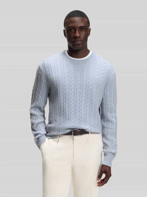 sweter o kroju regular fit z domieszką bawełny model 'Furlan' Boss Jasnoniebieski
